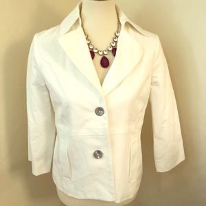 White; the new Orange. White jacket. 3/4 sleeve